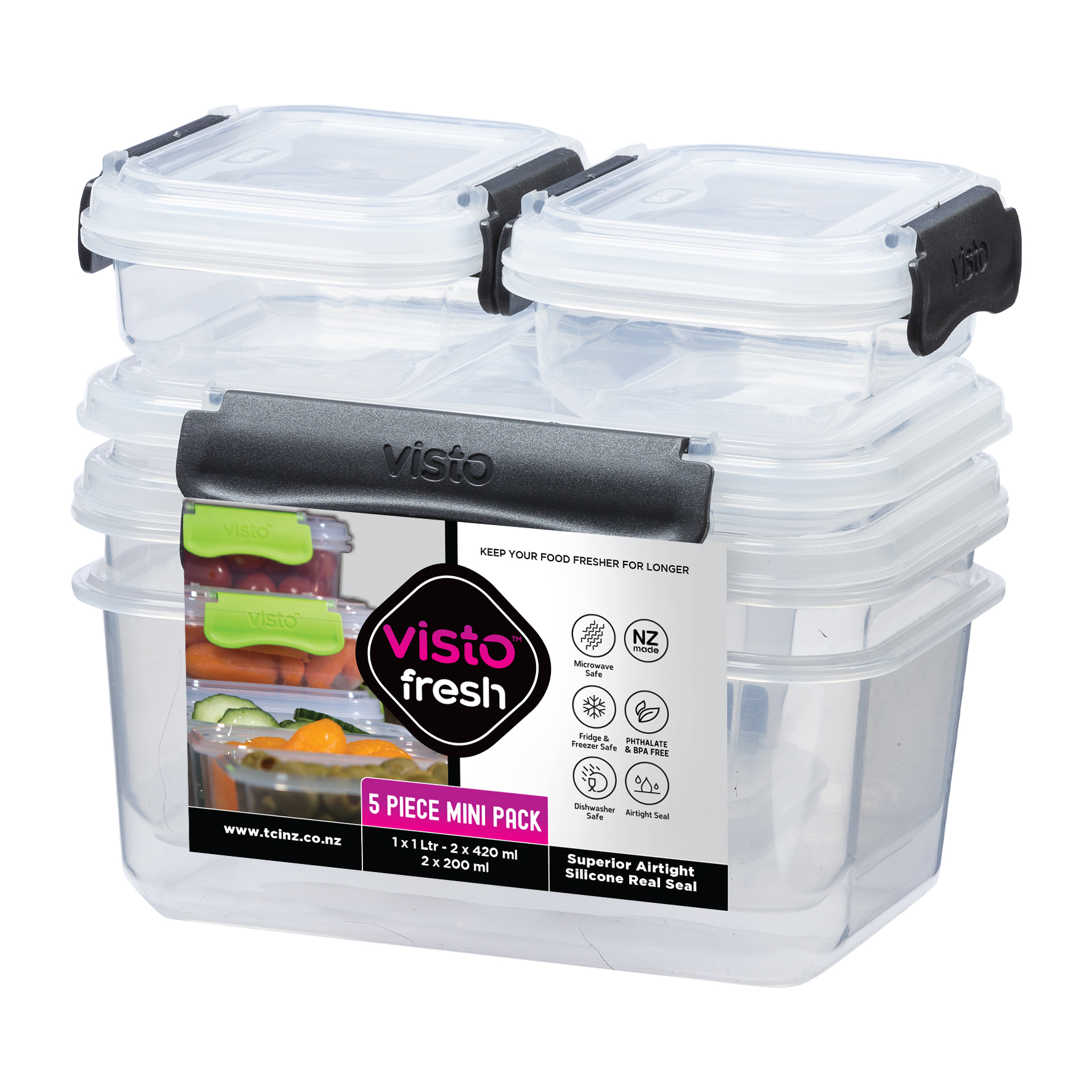 Silicone Food Storage Containers -with BPA Free Airtight Plastic